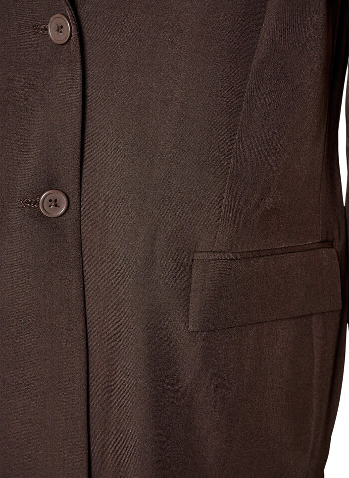 Kavaj med fickor och slitsar, Brun, Packshot image number 2
