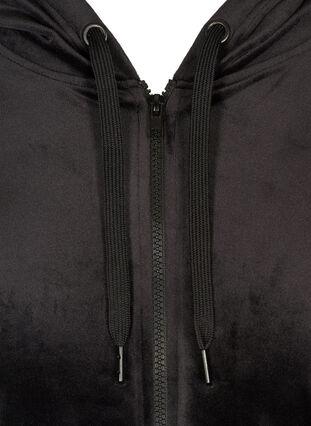 Velour cardigan, Black, Packshot image number 2