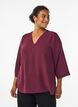 Blus med 3/4-&auml;rm, M&ouml;rk Bordeaux, Model image number 0