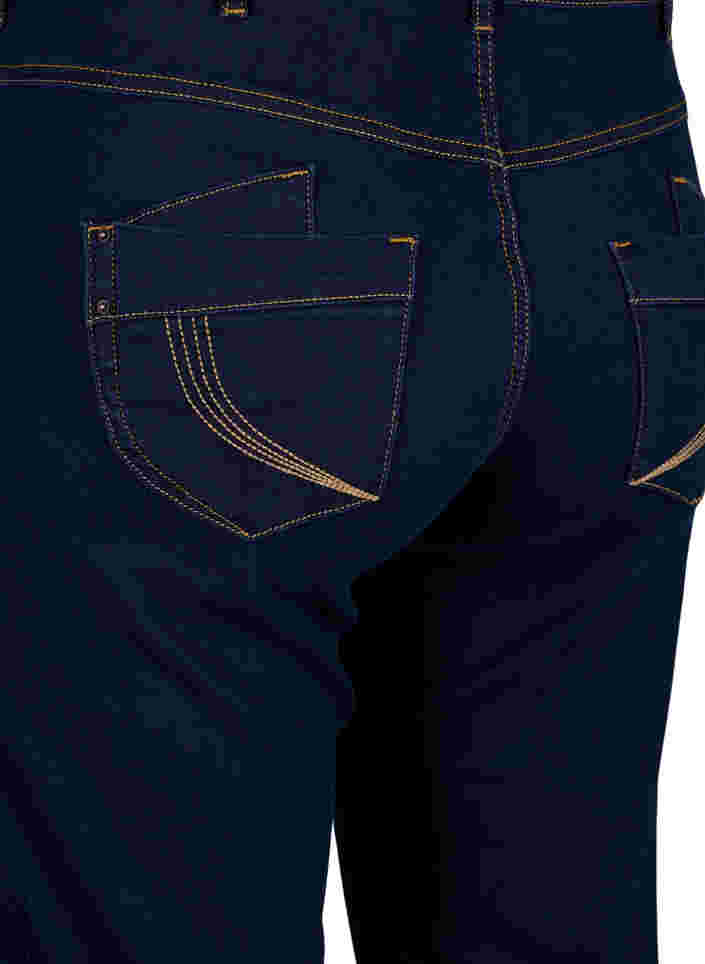 Regular fit Gemma jeans med hög midja, Blue denim, Packshot image number 3