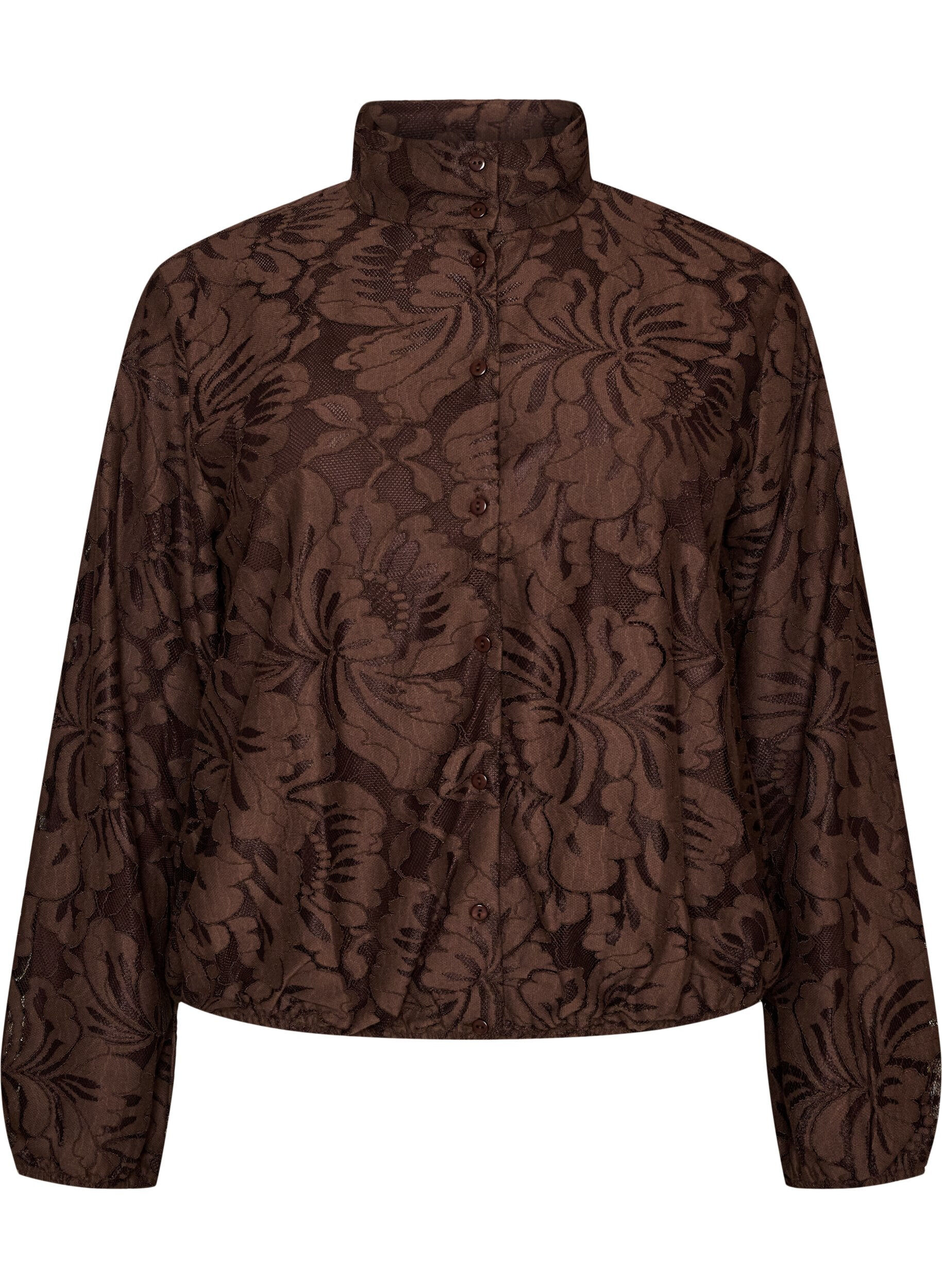 Bomberjacka i blommig jacquard
