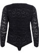 Bodystocking i spets med långa ärmar, Black, Packshot image number 1