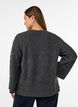 Blus i stickat med strass och diamantm&ouml;nster, Gr&aring;, Model image number 2