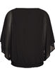 Blus i chiffong med ballongeffekt, Svart, Packshot image number 1