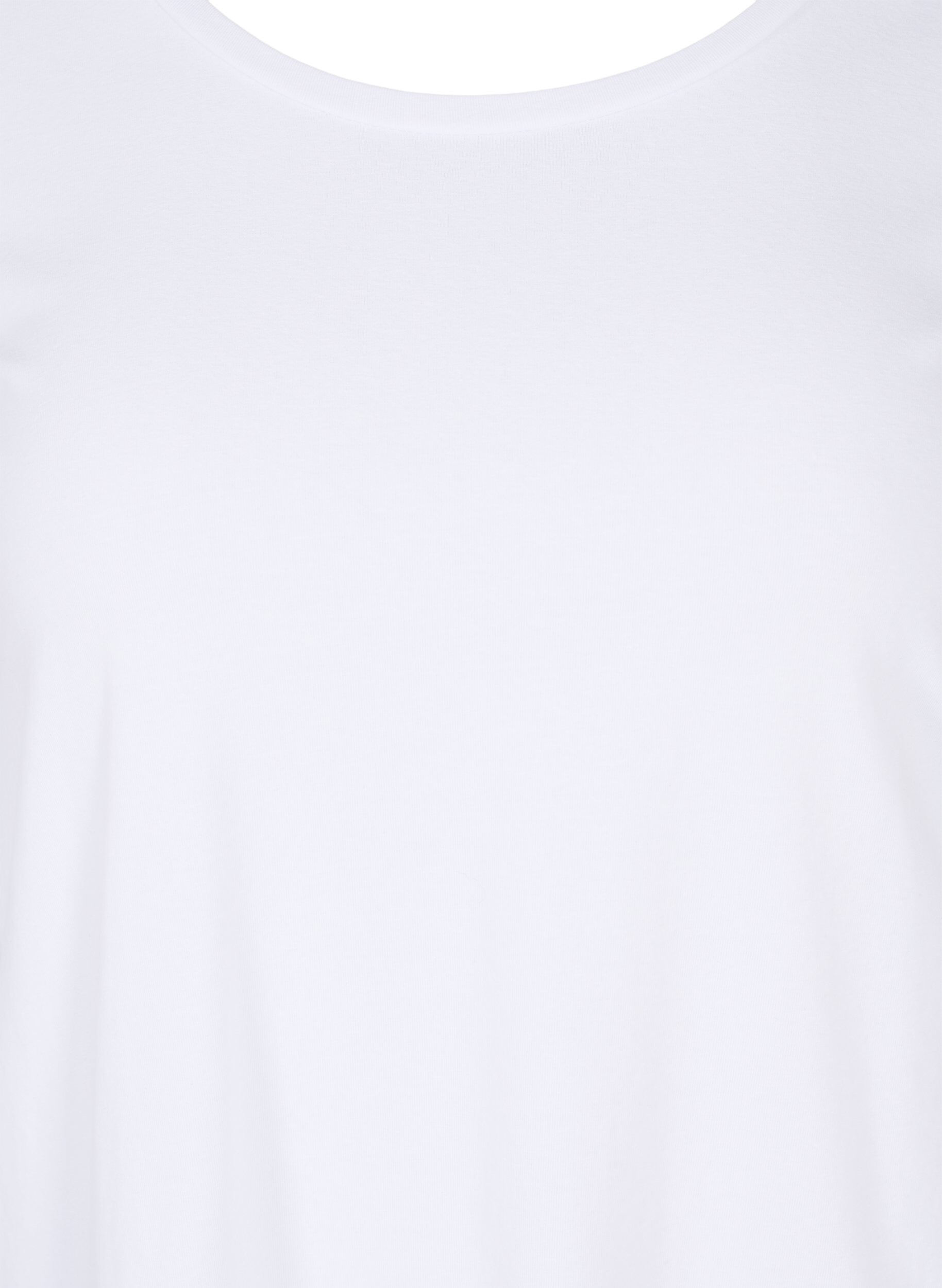 Zizzi Bas t-shirt med 3/4 &auml;rmar, Bright White, Packshot image number 2