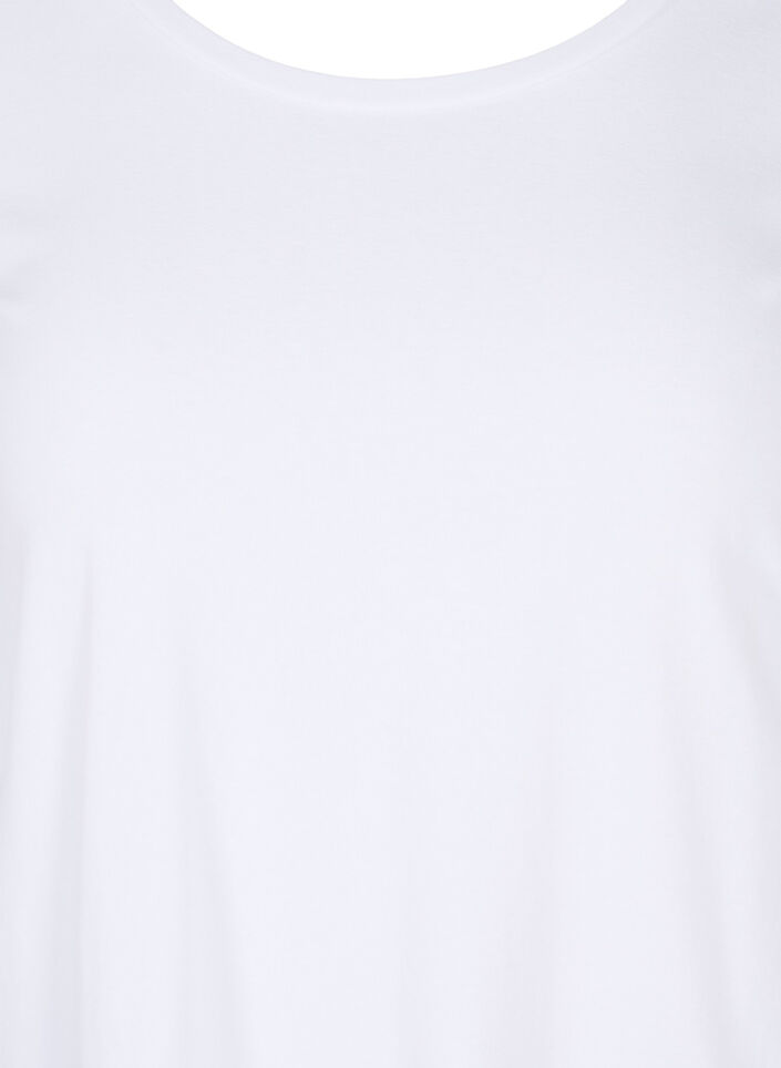 Bas t-shirt med 3/4 ärmar, Bright White, Packshot image number 2