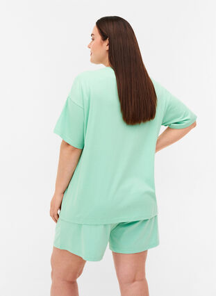 Lösa shorts i bomull med fickor, Lichen, Model image number 1