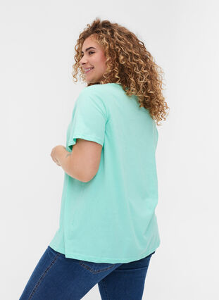 T-shirt i bomull med v-ringning och tryck, Cabbage, Model image number 1
