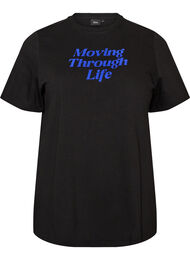 T-shirt i bomull med texttryck, Svart