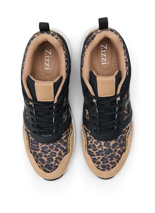 sneakers med bred passform och leopardmönster, Leopard Print, Packshot image number 2