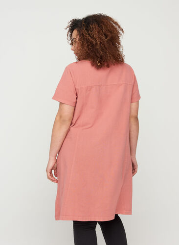 Kortärmad klänning i bomull, Canyon Rose , Model image number 1
