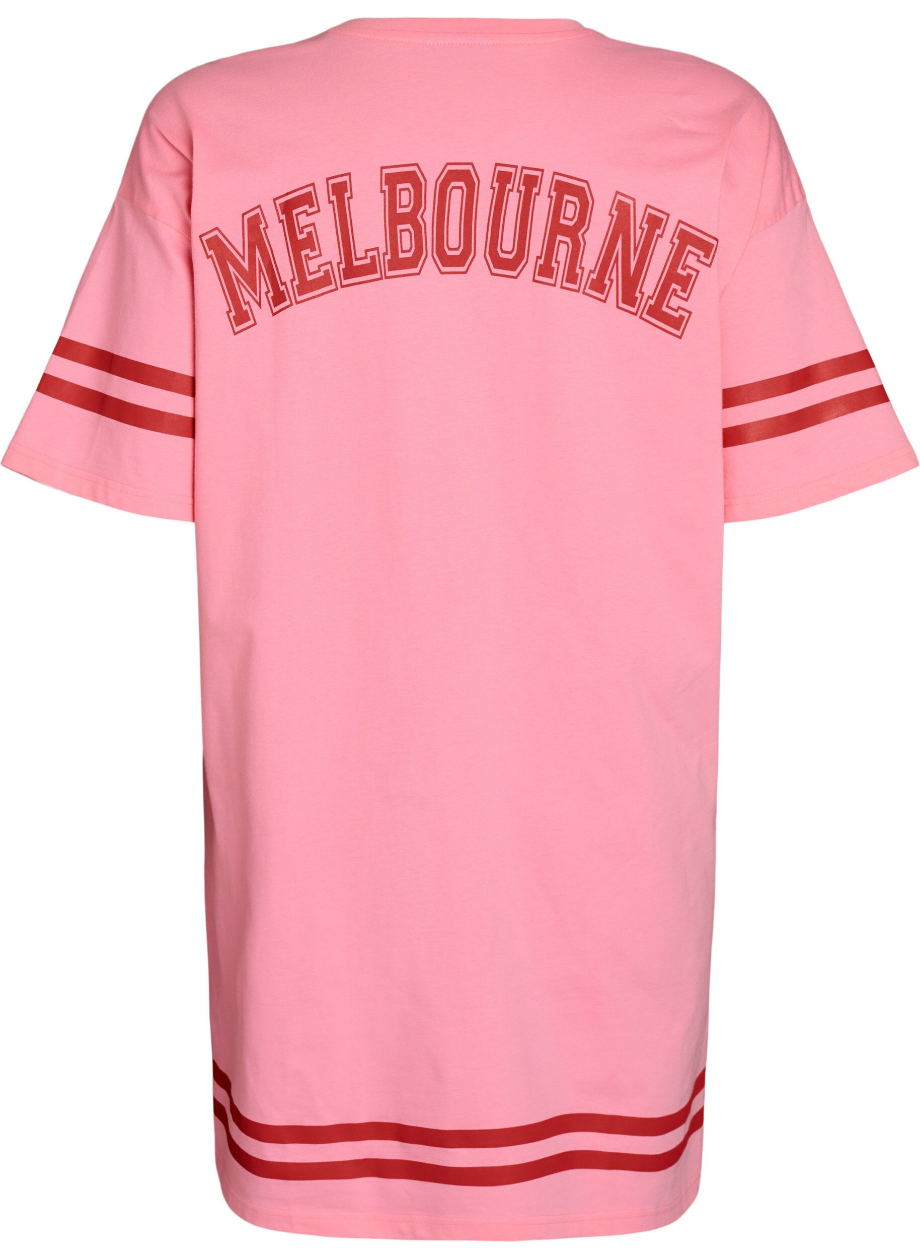 Zizzi Kort t-shirtkl&auml;nning med sportiga detaljer, Rosa, Packshot image number 1