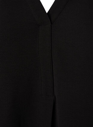 Enfärgad blus med v-hals, Black, Packshot image number 2