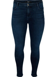 Superslim Amy Jeans med hög midja, Blue/Black Denim