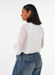 Skjortblus med spetsinf&auml;llning och prickigt m&ouml;nster, Vanilla, Model image number 2