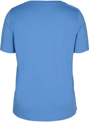 T-shirt i ekologisk bomull med v-ringning, Ultramarine, Packshot image number 1