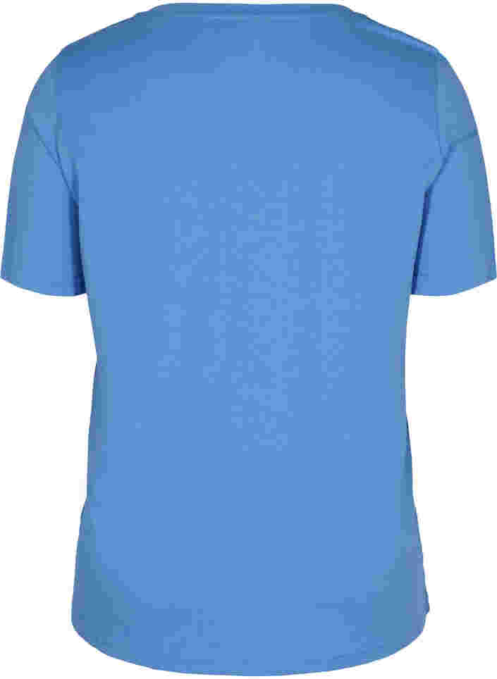 T-shirt i ekologisk bomull med v-ringning, Ultramarine, Packshot image number 1