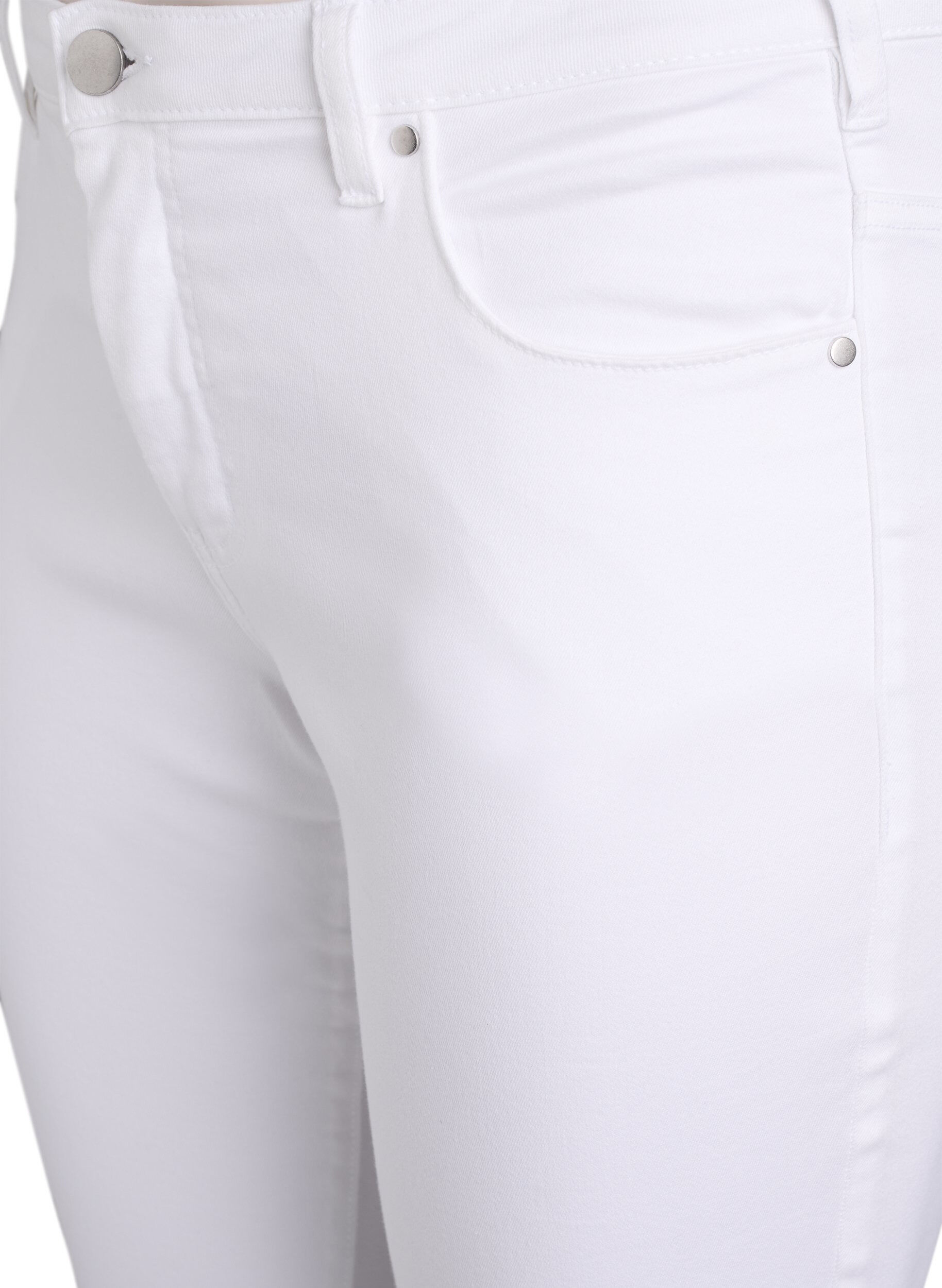 ZizziSlim fit Emily jeans med normalh&ouml;g midja, Vit, Packshot image number 2