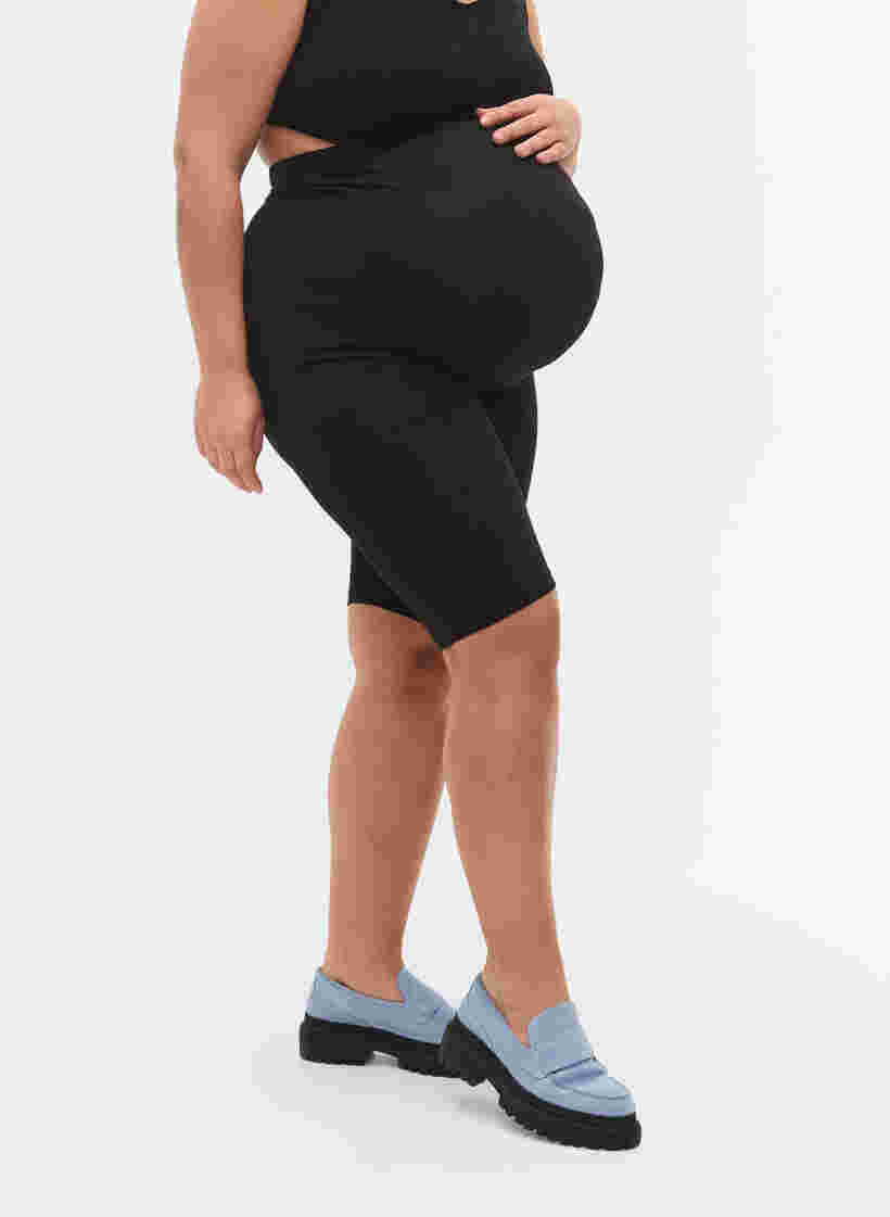 Kroppsnära graviditetsshorts i bomull, Black, Model image number 2
