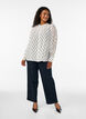 Blus i viskos med volangkrage, Vit, Model image number 1