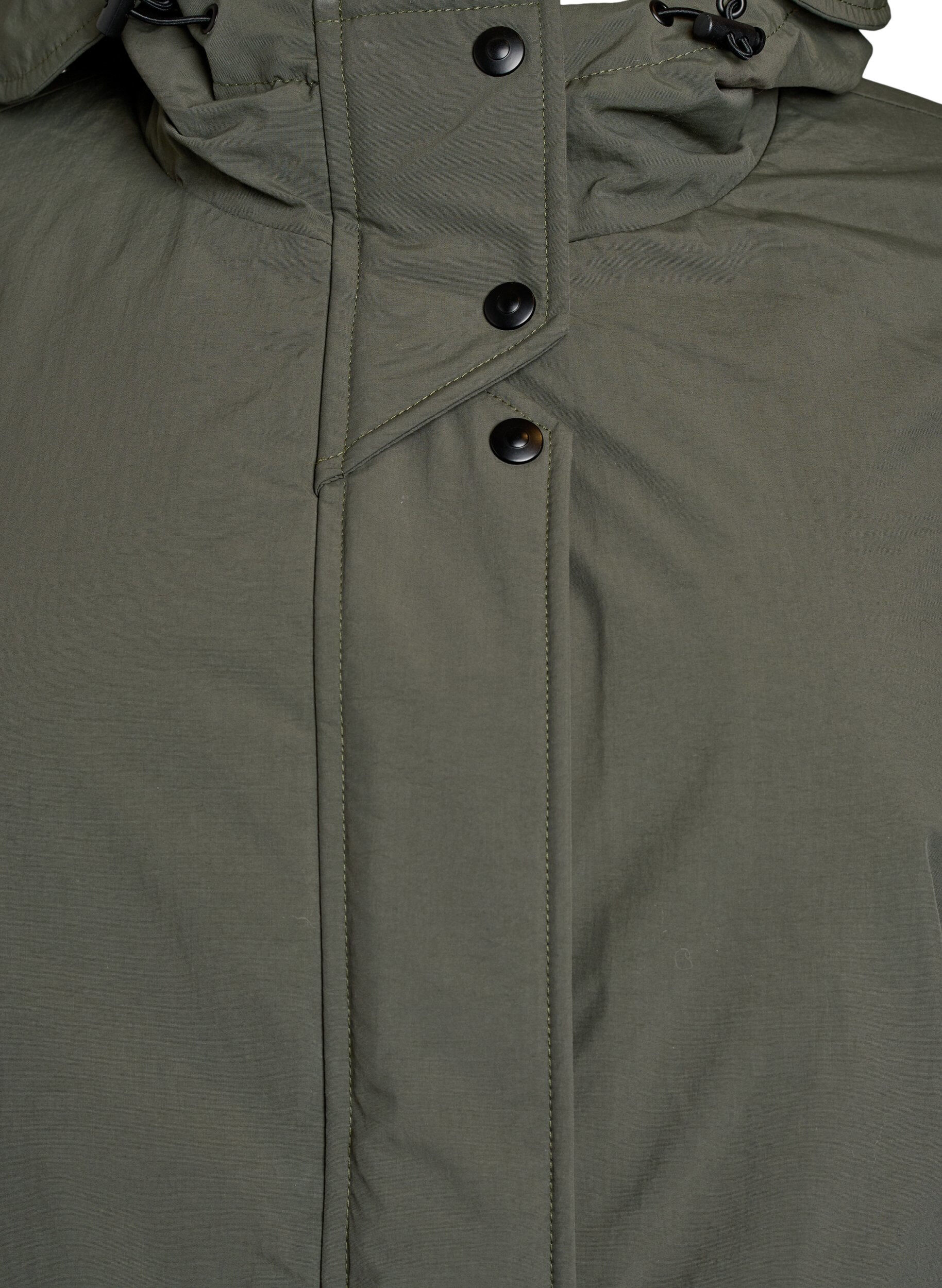 Zizzi Parkas med huva och justerbar midja, Gr&ouml;n, Packshot image number 2
