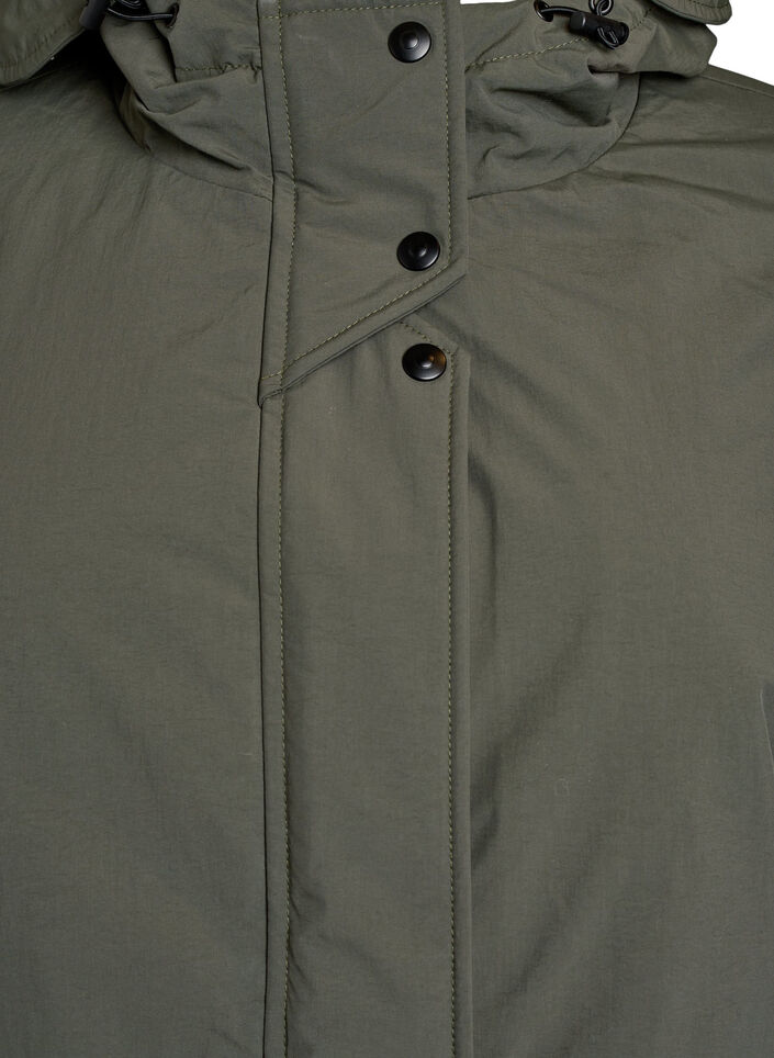 Parkas med huva och justerbar midja, Grön, Packshot image number 2