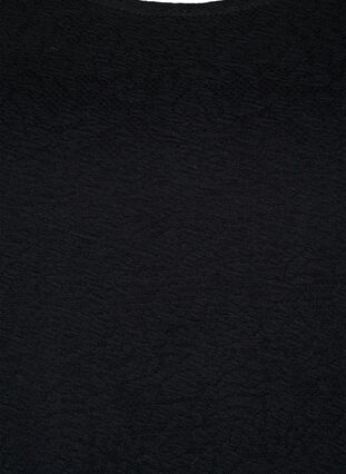 Långärmad blus med struktur, Black, Packshot image number 2