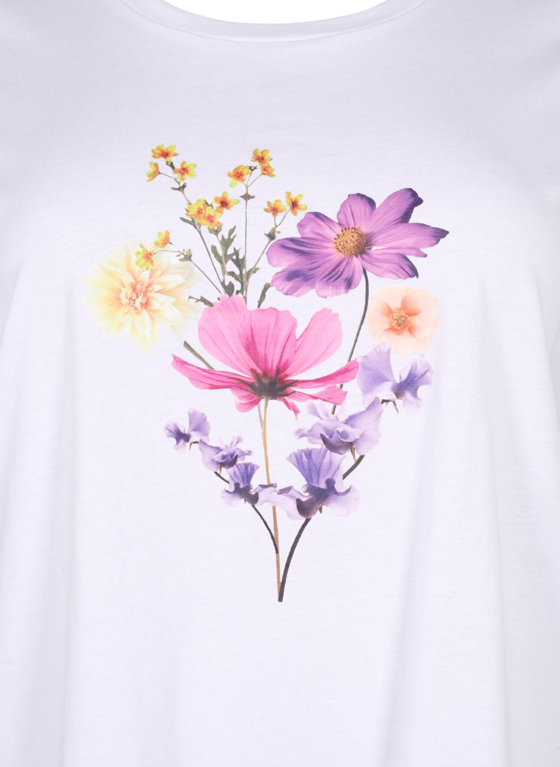 Zizzi T-shirtar med blomstermotiv, Bright W. w. Flower, Packshot image number 2