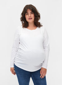 Basic gravidblus med långa ärmar, White, Model
