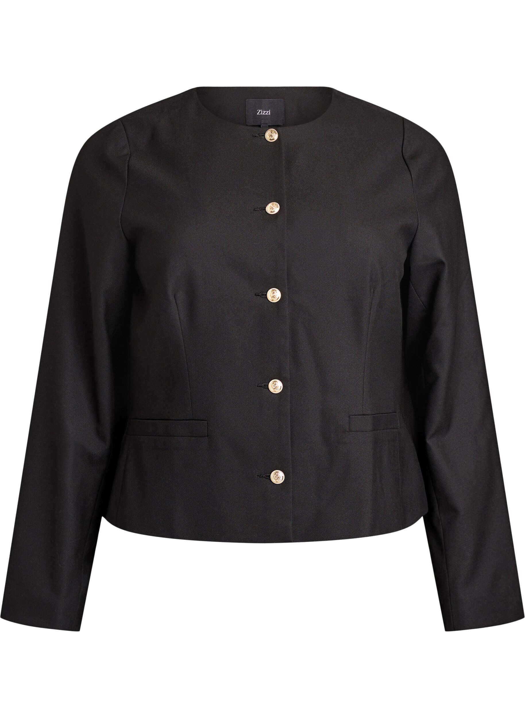 Kort jacka med guldf&auml;rgade knappar