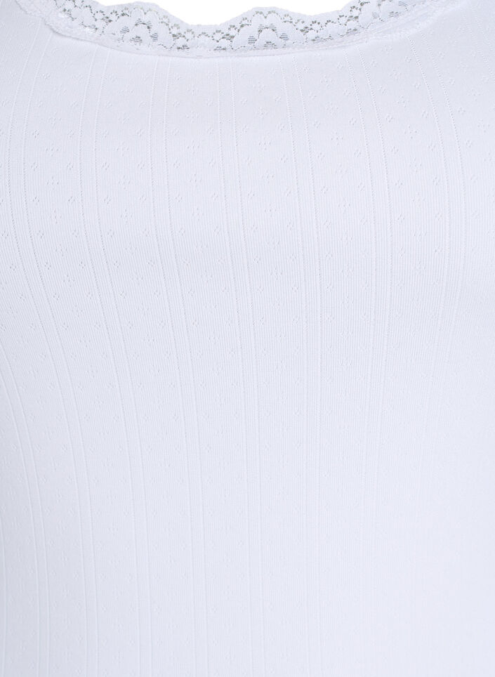 Linne med spetskant och h&aring;lbrodyr, Vit, Packshot image number 2