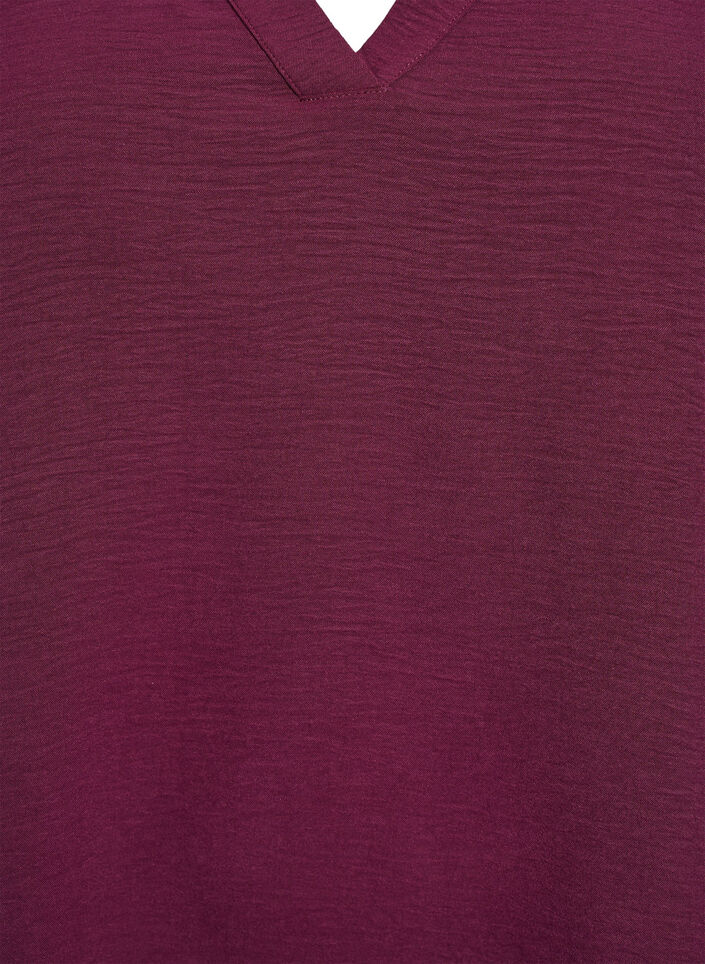 Blus med 3/4-&auml;rm, M&ouml;rk Bordeaux, Packshot image number 2