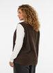 Stickad v&auml;st med dekorativa knappar, Brun, Model image number 2
