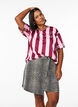 A-linjeformad jeanskjol med leopardm&ouml;nster, Brun, Model image number 0