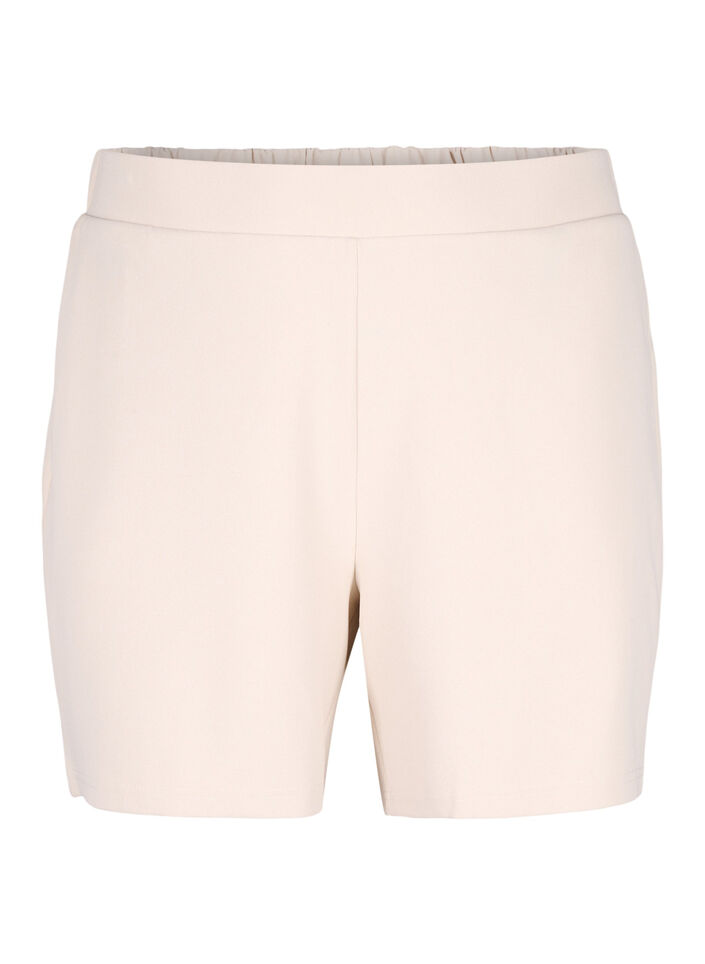 L&ouml;st sittande shorts med fickor, Beige, Packshot image number 0