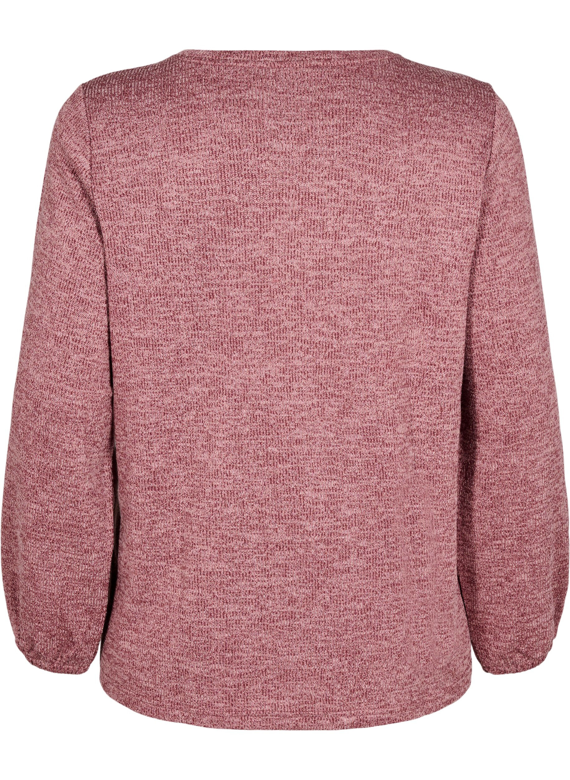 Zizzi FLASH - Jerseyblus med l&aring;nga &auml;rmar, Rosa, Packshot image number 1