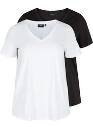 2-pack t-shirt i bomull, Bright White