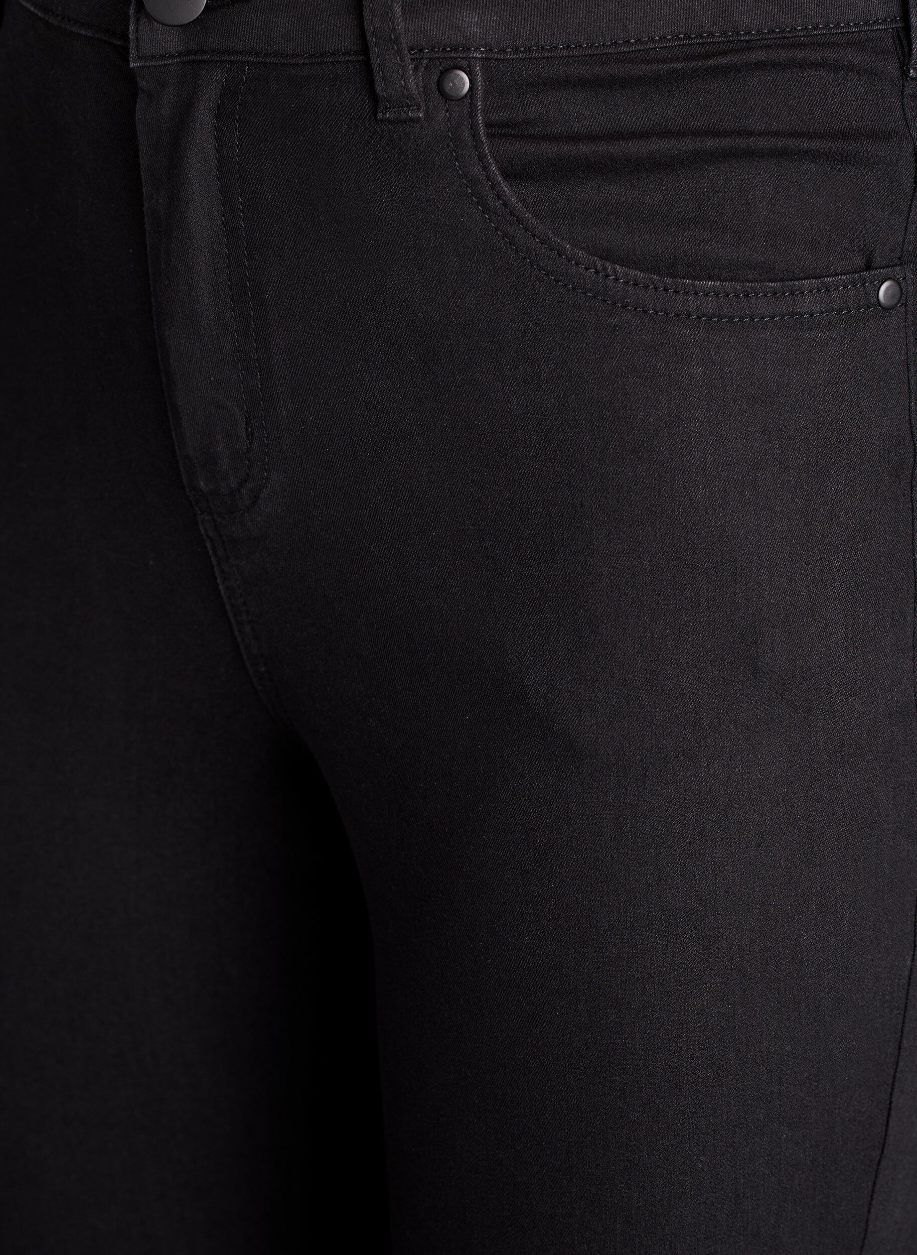 ZizziAmy jeans med h&ouml;g midja och supersmal passform, Svart, Packshot image number 2