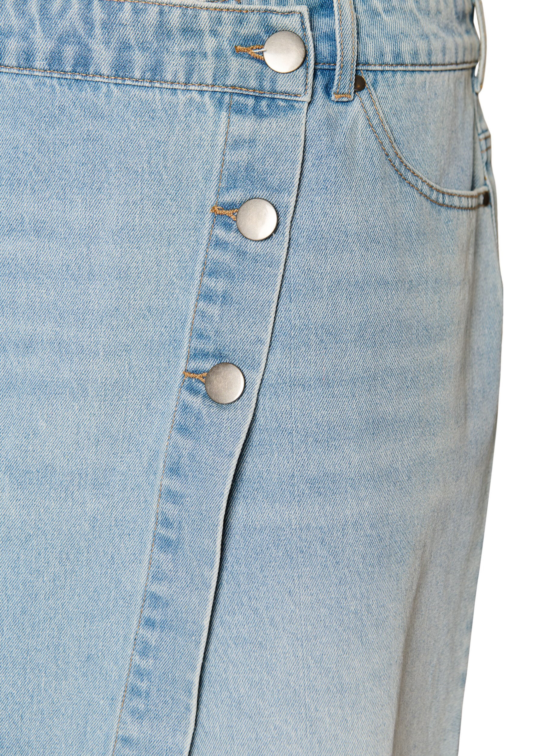 ZizziDenimskorts med omlotteffekt och h&ouml;g midja, Bl&aring;, Packshot image number 2