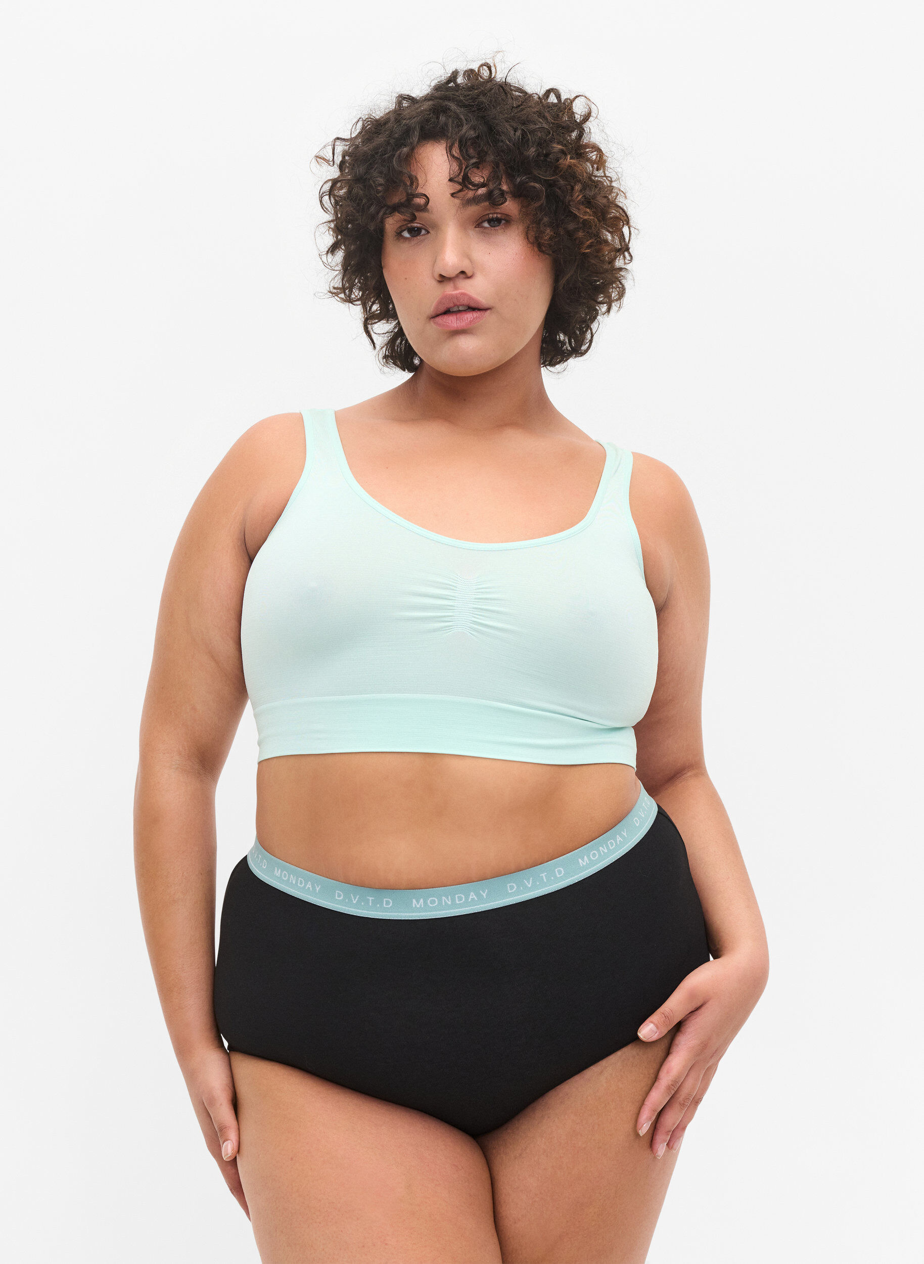 Zizzi 7-pack bomullshipsters med veckodagarna, Multi Pastel Pack, Model image number 0