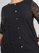 Blus i spets med dekorativa knappar, Svart, Model image number 3