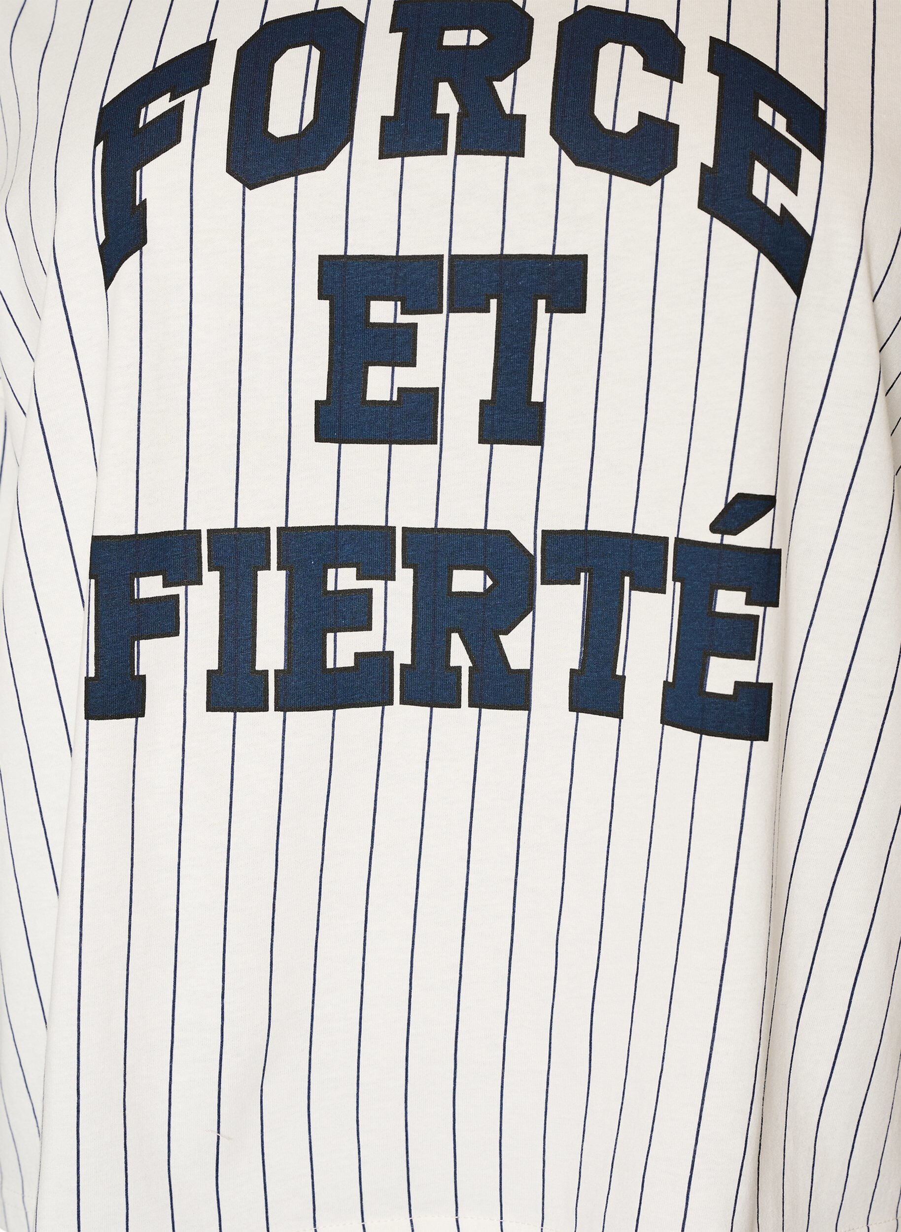 ZizziBoxig t-shirt med r&auml;nder och statement-tryck, Vit, Packshot image number 2