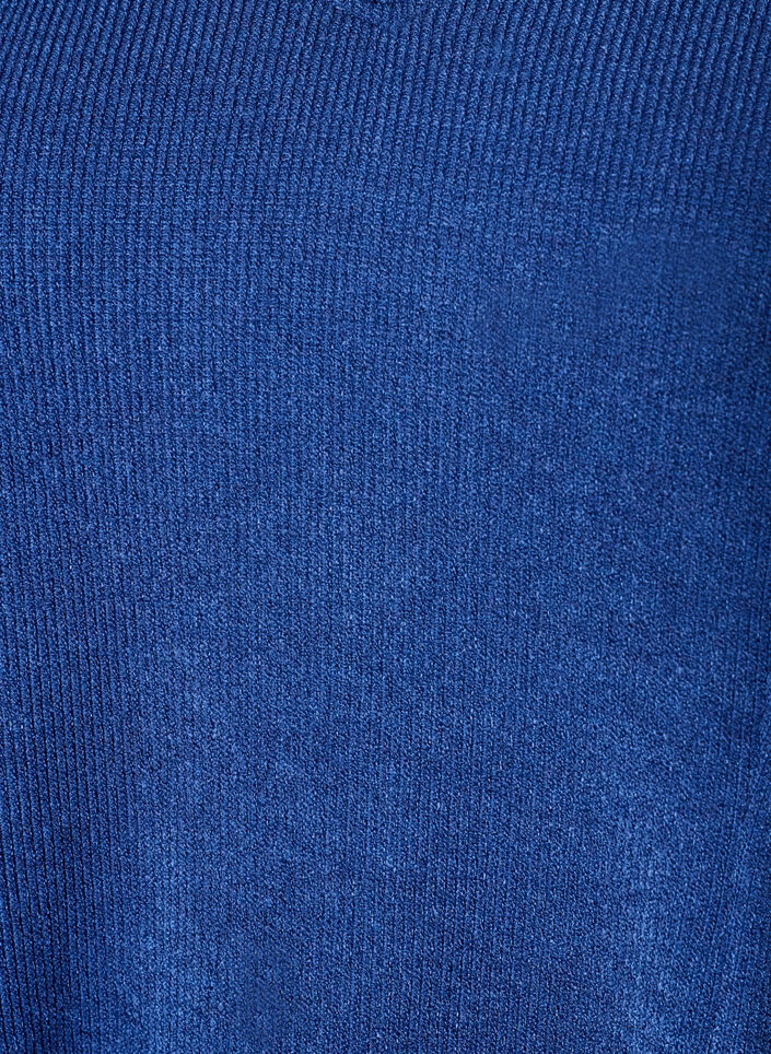 Blus i jersey med ribbad textur och a-linjeformad passform, Bl&aring;, Packshot image number 2