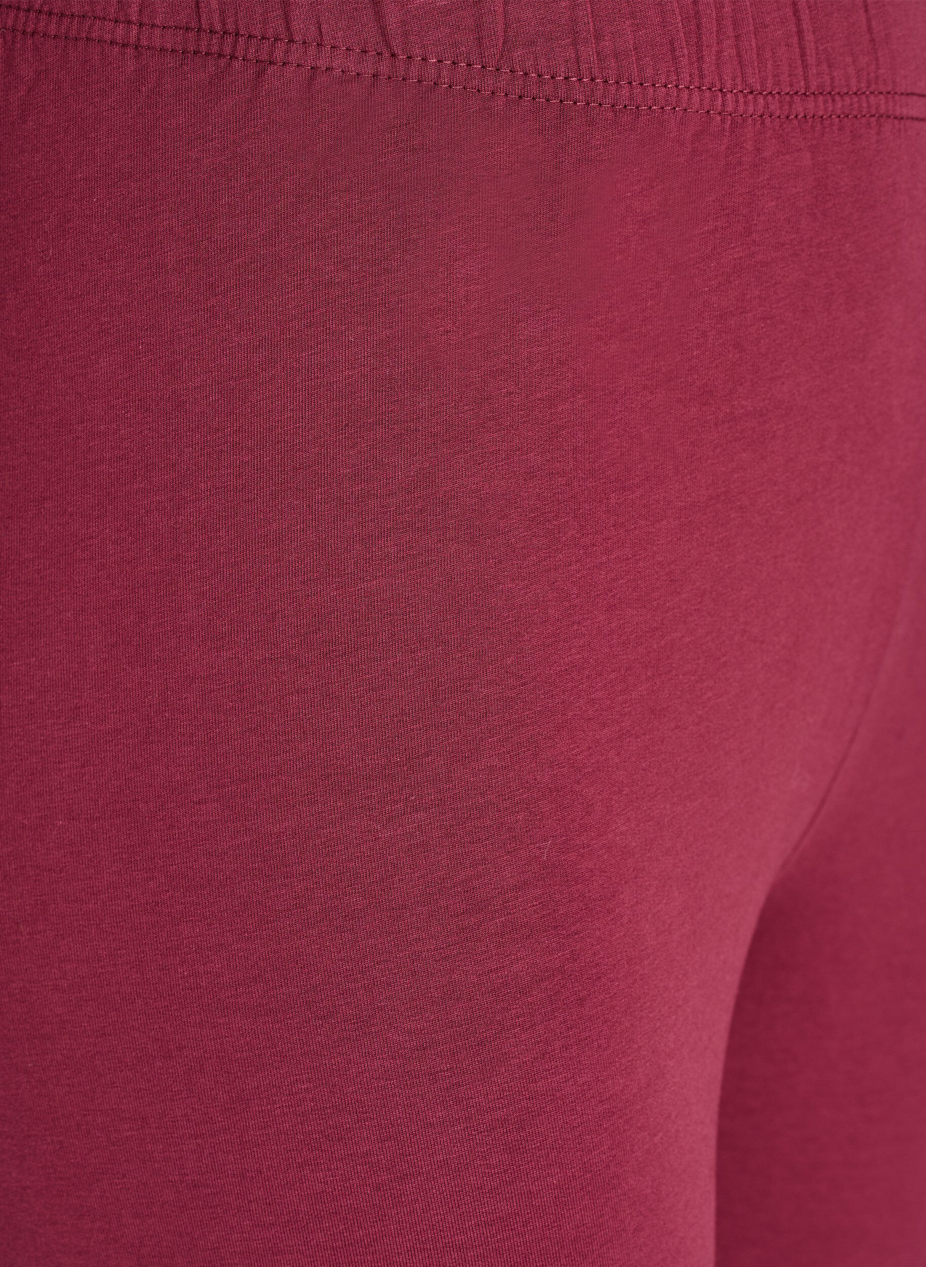 ZizziLeggings i bomull med foder, M&ouml;rk Bordeaux, Packshot image number 2