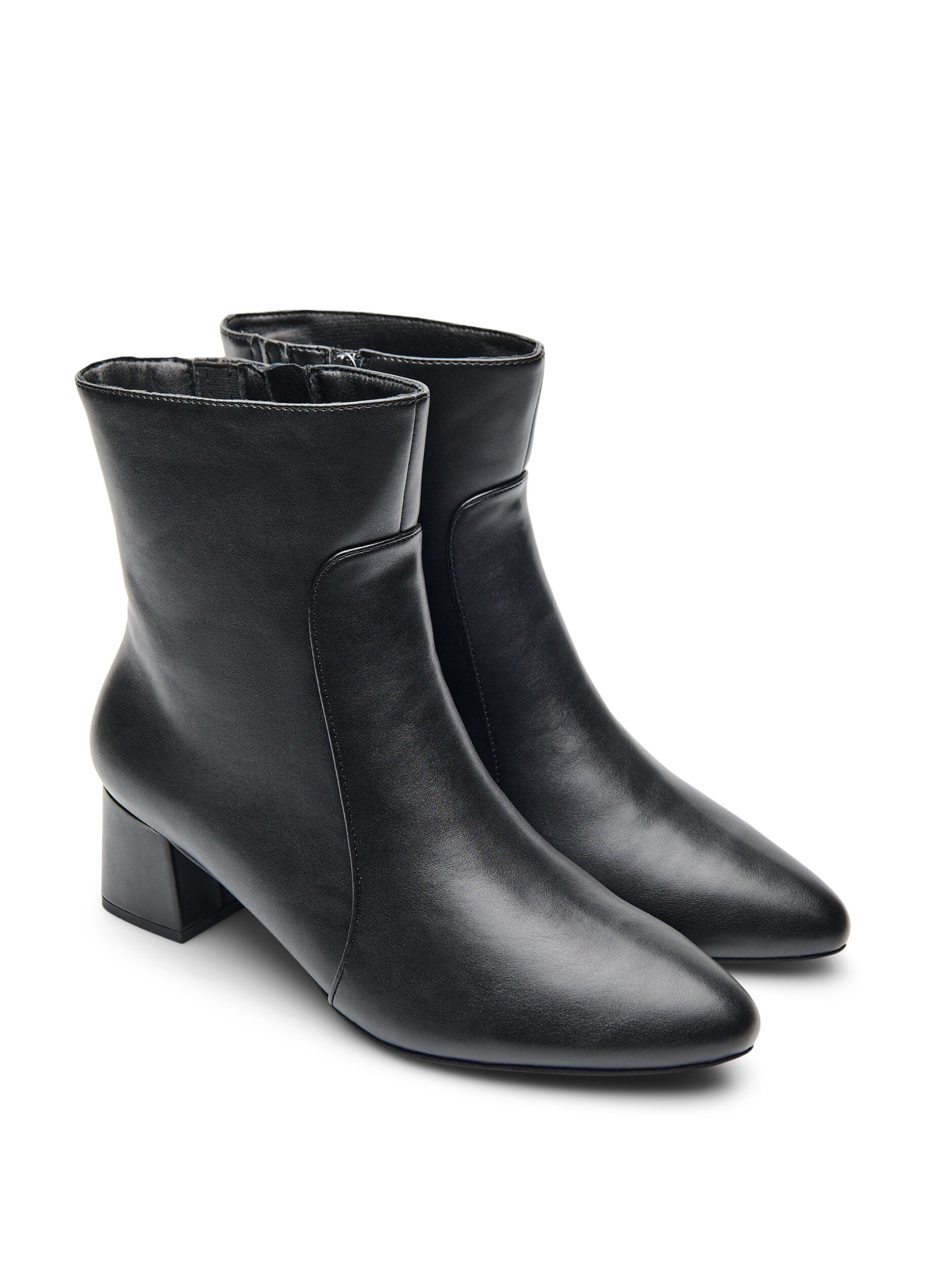 Zizzi Wide fit - Ankelboots med blockklack, Svart, Packshot image number 1