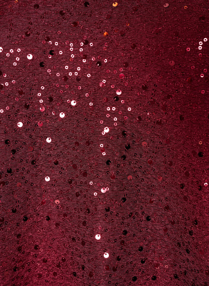 Paljettblus med ballong&auml;rmar, R&ouml;d, Packshot image number 2