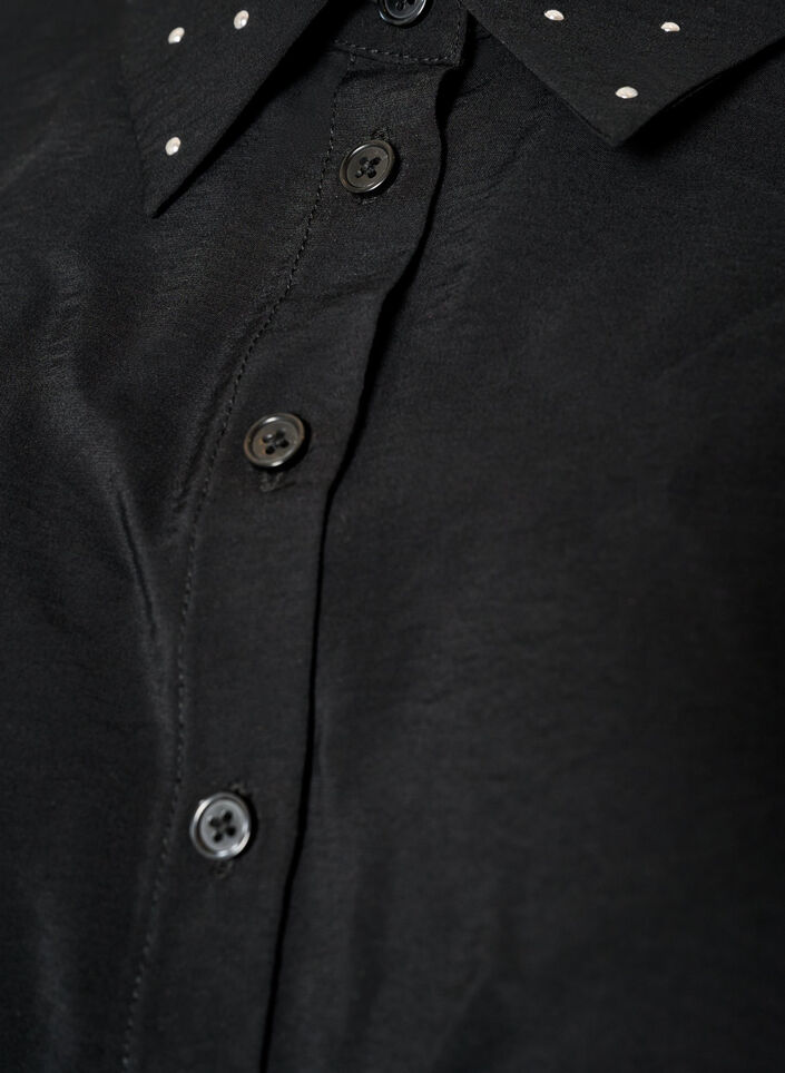 Kraginsats med strass och knappar, Svart, Packshot image number 2