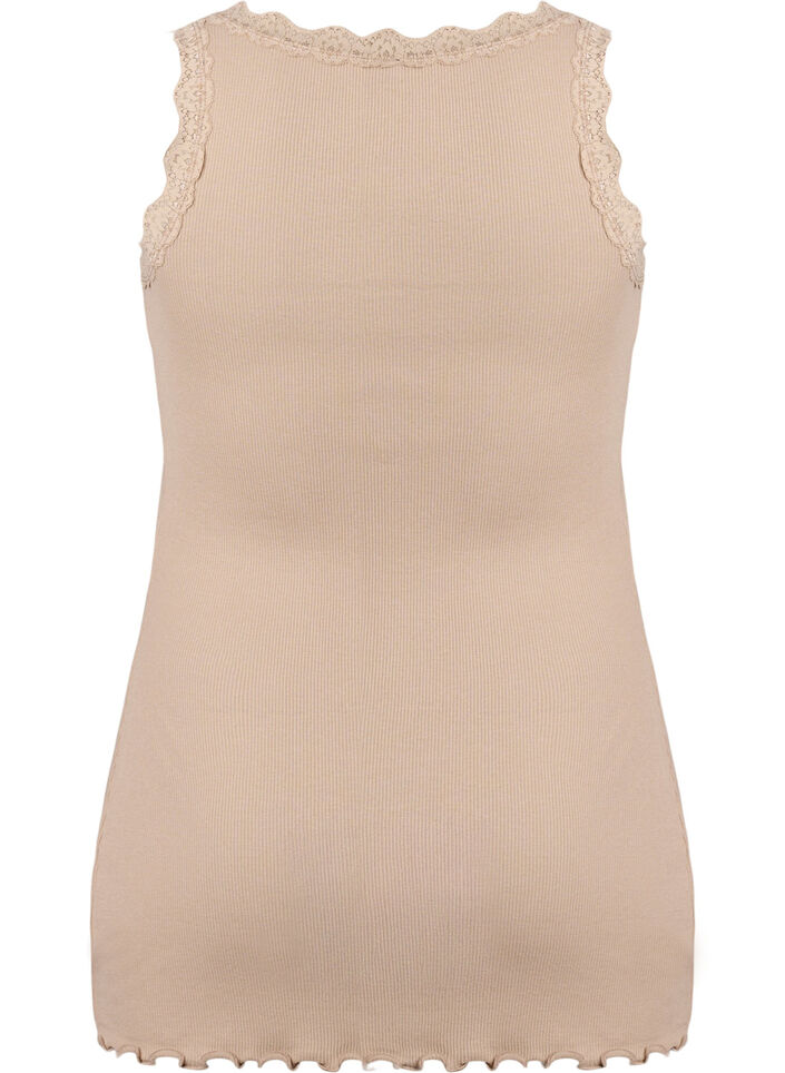 Topp med spetskant, Beige, Packshot image number 1