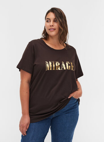 T-shirt i ekologisk bomull med tryck, Molé, Model image number 0