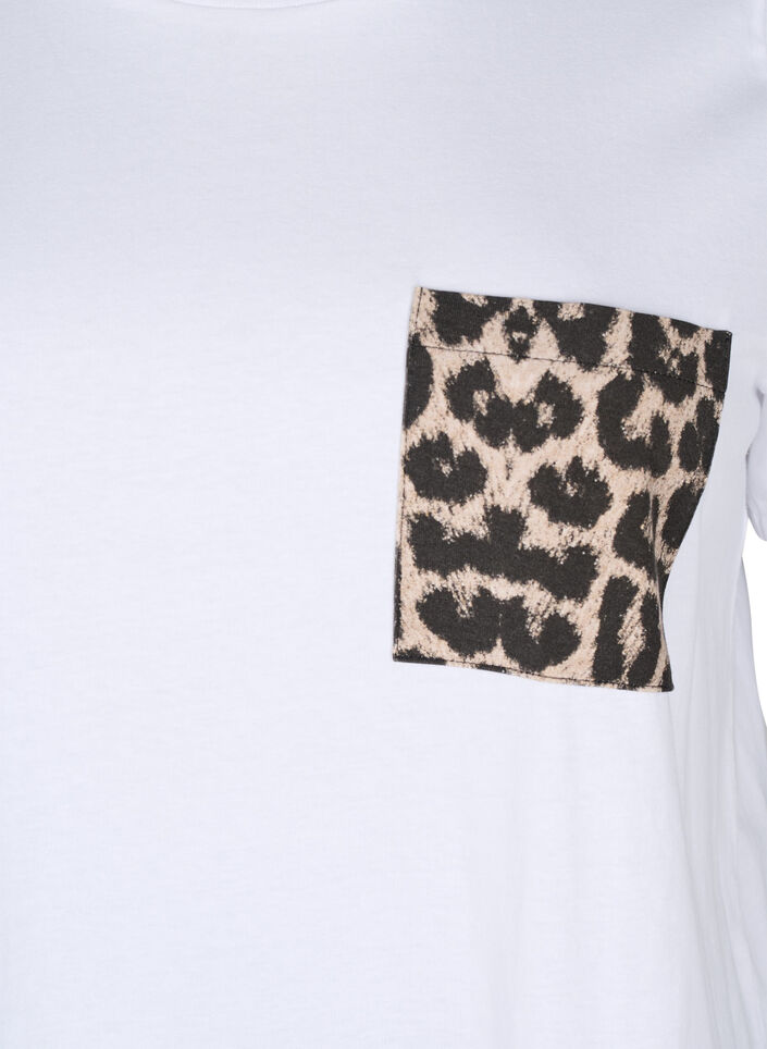 T-shirt med bröstficka, Vit, Packshot image number 2